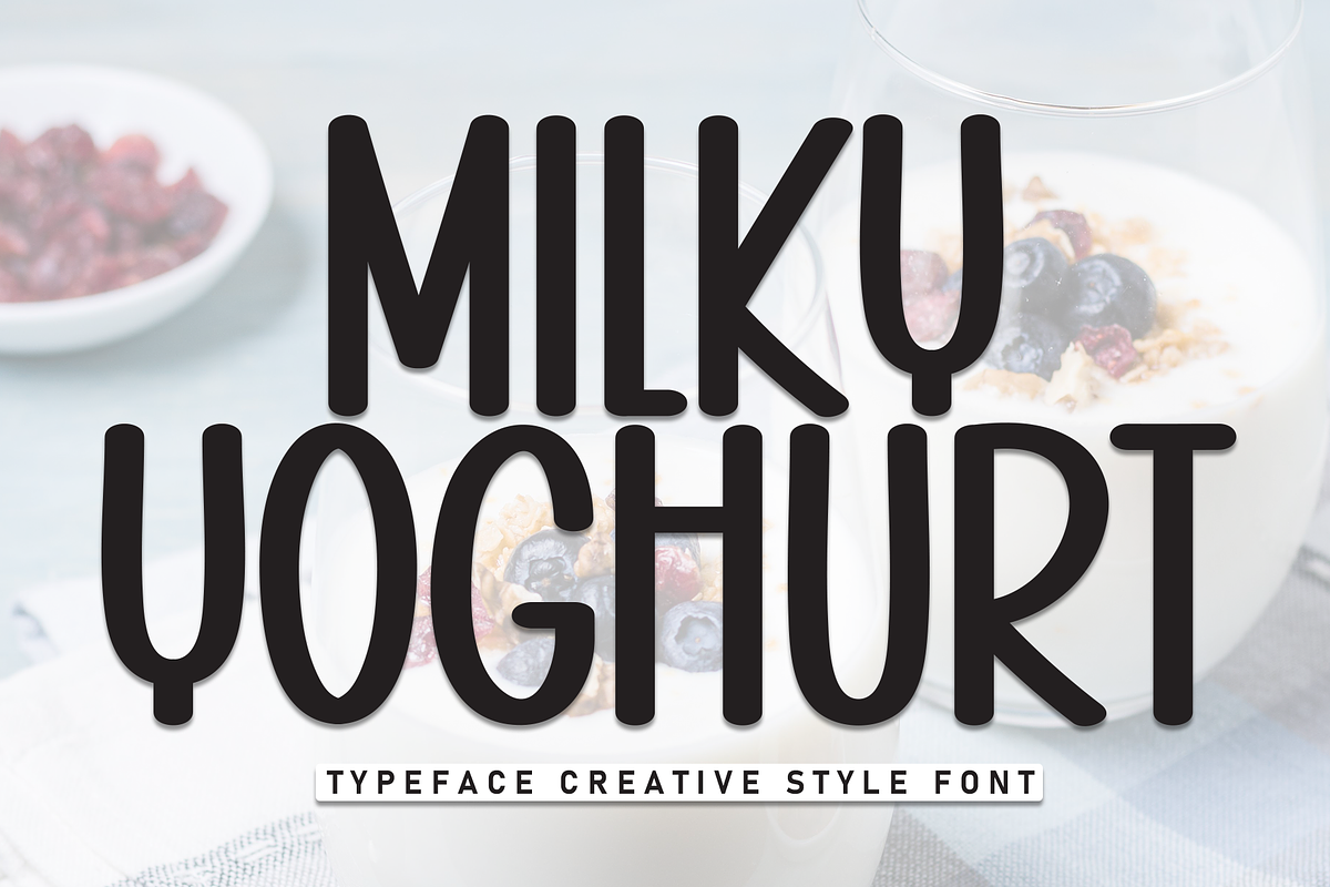 Milky Yoghurt | Script Font, a Script Font by Scratchones (Photo 1 of 7)