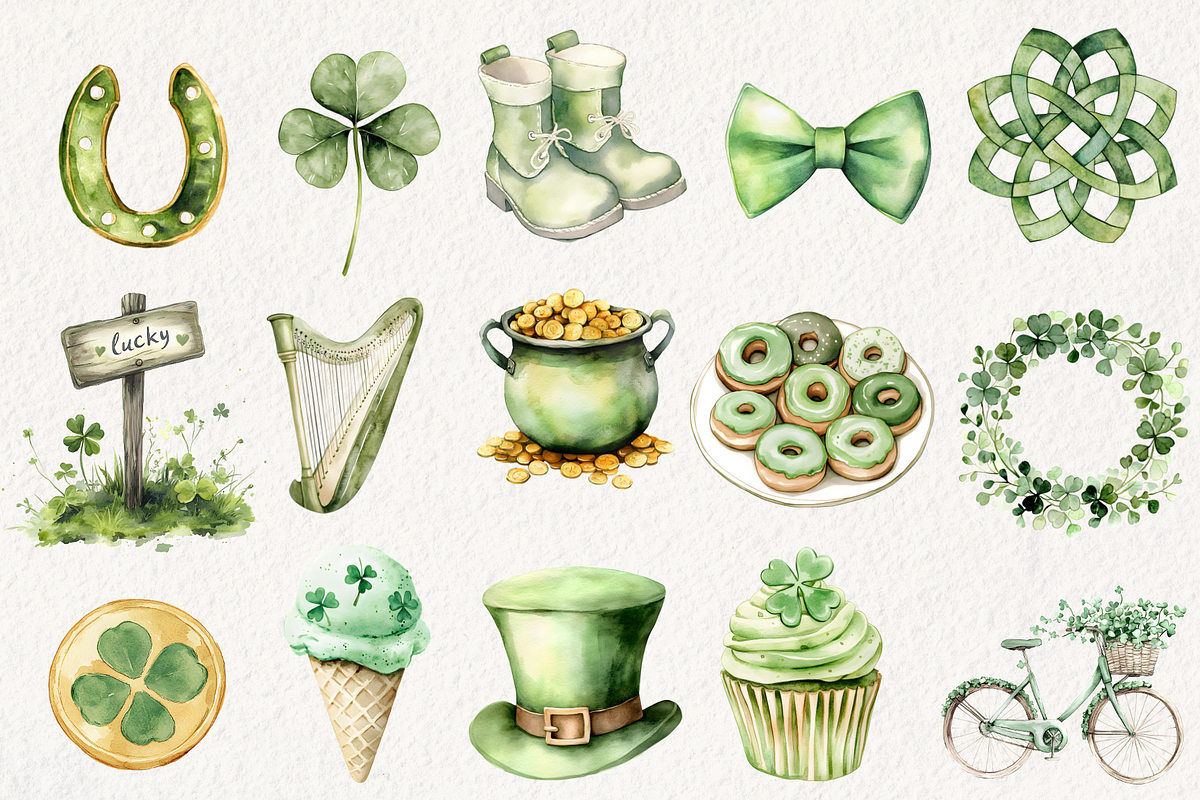 Cute St. Patrick's Day Clipart, an Illustration by NadiaTheronArt (Photo 4 of 5)
