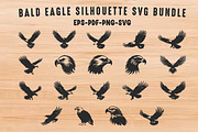 Bald Eagle SVG Silhouette Set, an Animal Illustration by Gfx Expert Team (Thumbnail 1 of 3)
