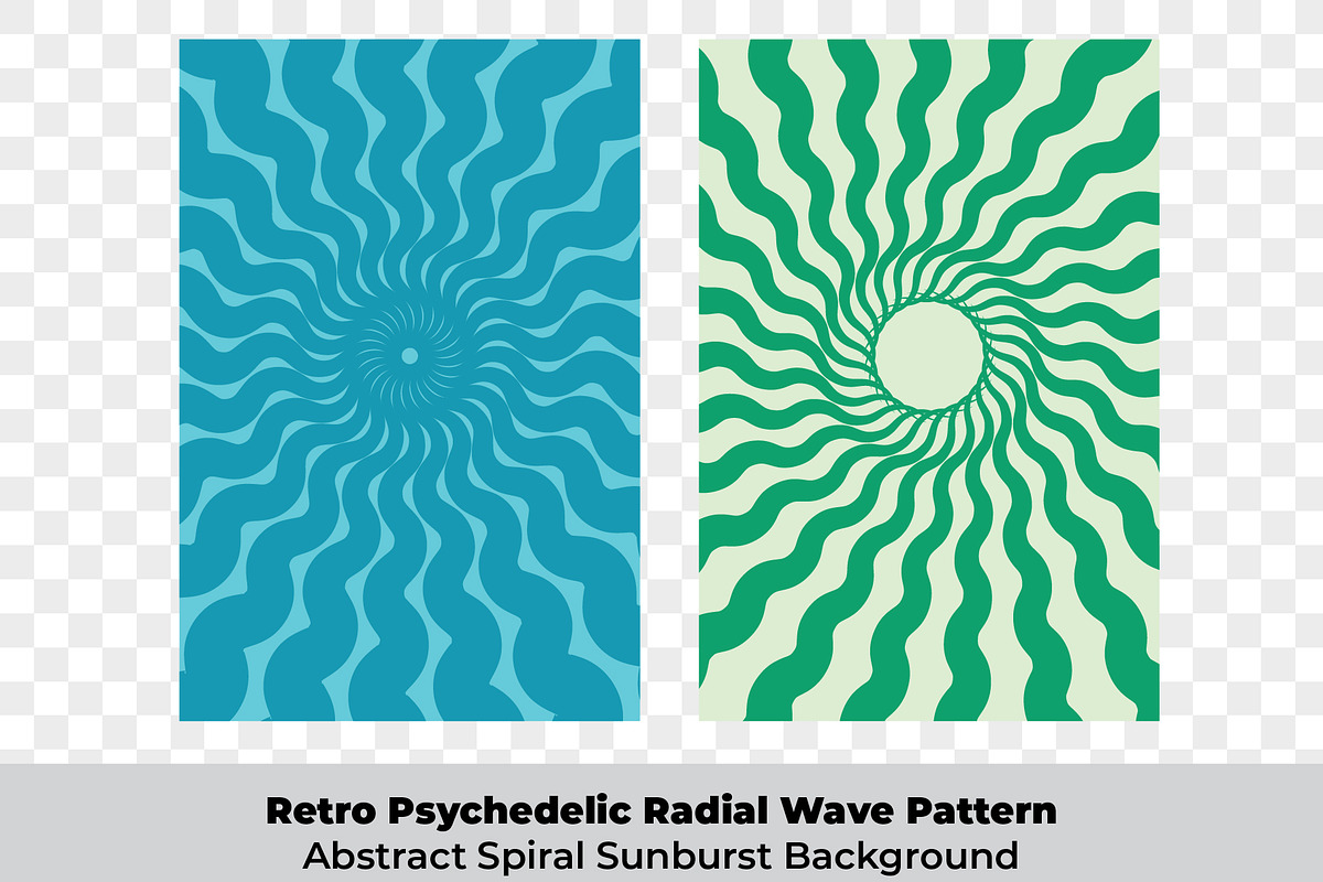 Retro Psychedelic Radial Wave Patter, a Pattern Graphic by Unique Design Team (Photo 2 of 3)