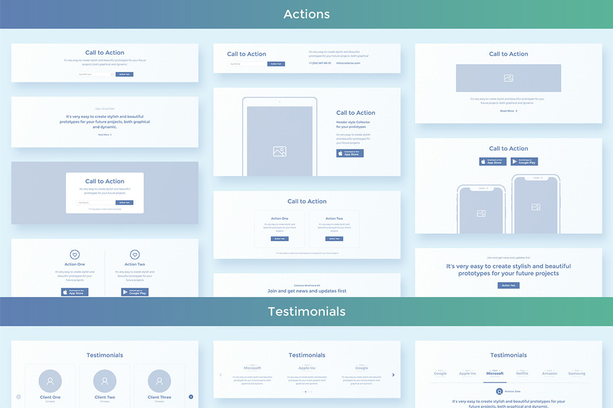 Collector Wireframe Web Kit, a Wireframe Template by Creatoly (Photo 6 of 7)