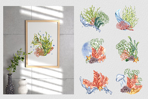 Sea Plants Watercolor Collection