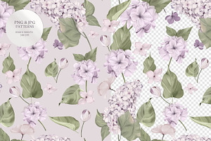 Lilac Seamless Pattern And Graphic