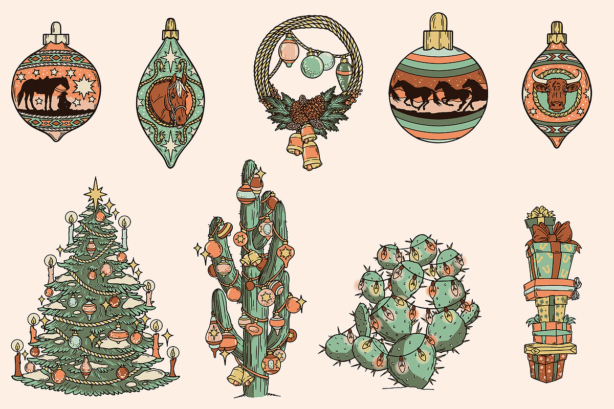 Festive West • Cowboy Christmas, an Illustration by Pony Gold Studio (Photo 4 of 7)