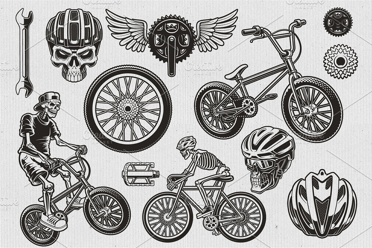Bicycle Vectors Bundle, a Transportation Illustration by Harry Kasyanov (Photo 2 of 3)
