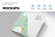 Square Bi Fold Post Card Mockups, an Advertising Mockup by megostudi0 (Thumbnail 5 of 7)