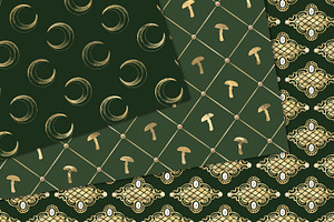 Green And Gold Fairy Digital Paper