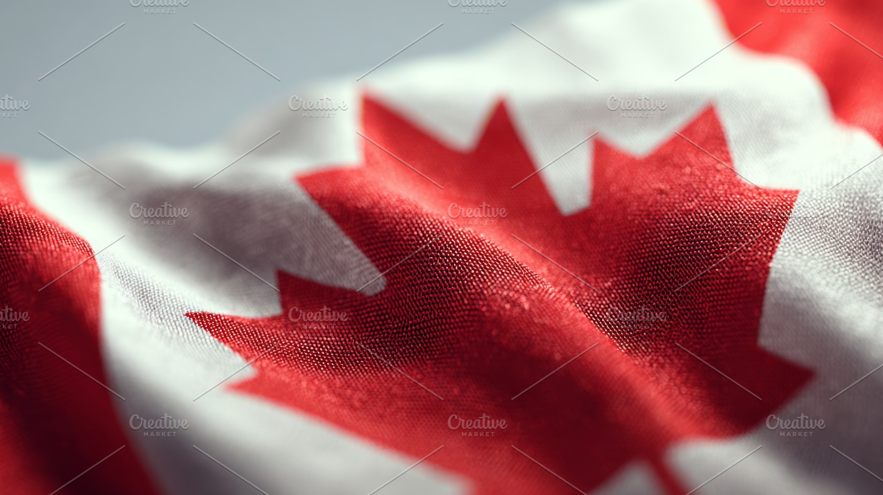 A close-up view of the Canadian flag, showcasing its vibrant red maple leaf aga, a Business Photo by ImageMir