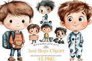 Just Boys Clipart Bundle, an Illustration by DreamCafeArt (Thumbnail 1 of 8)