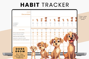 Habit Tracker Template Dogs