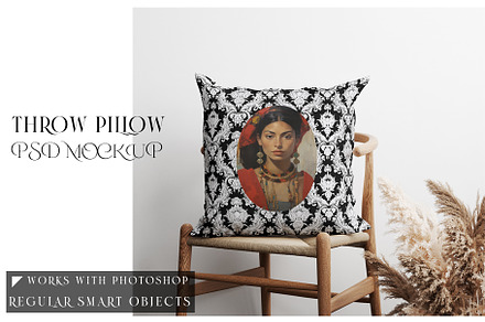 Throw Pillow with Smart Object, a Household Mockup by mock-ups