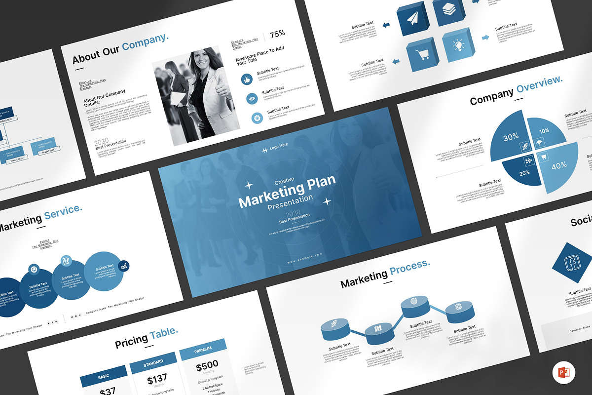 Marketing Plan Presentation Template, a Presentation Template by PrintIdea (Photo 1 of 11)