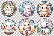 Bunny Round Stained Glass Png, an Illustration by DreamCafeArt (Thumbnail 3 of 6)