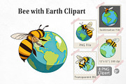 Bee with Earth Clipart, a Graphic by Artnoy (Thumbnail 1 of 5)