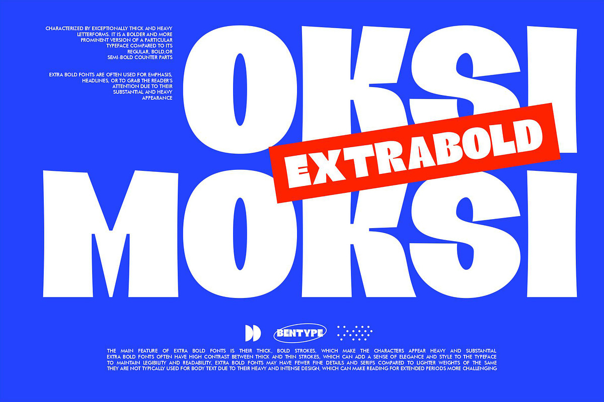 Oksi Moksi - Extra Bold Font, a Sans Serif Font by Bentype Studio (Photo 1 of 8)