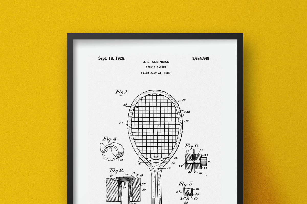 Tennis Racket Patent, an Illustration by Nordic Designs (Photo 2 of 3)