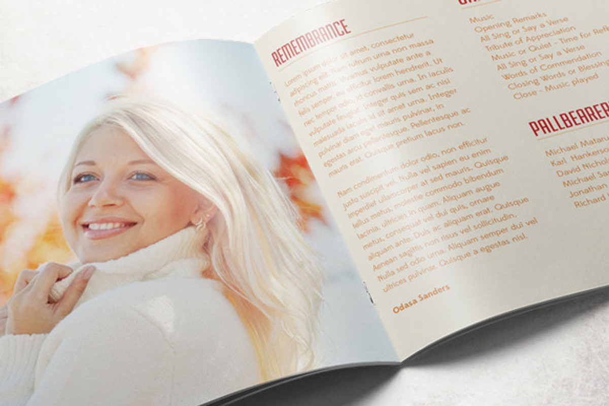 Square Funeral Program Bundle, a Brochure Template by loswl (Photo 6 of 9)