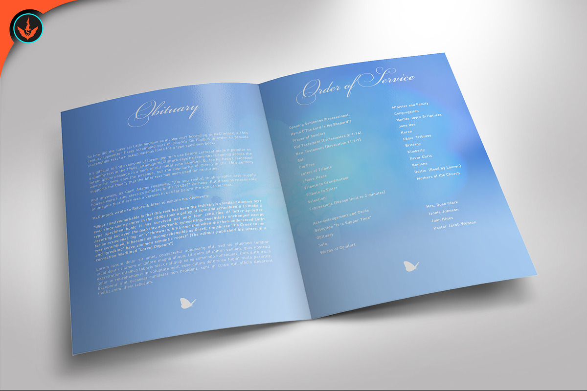 Blue Funeral Program preview 2