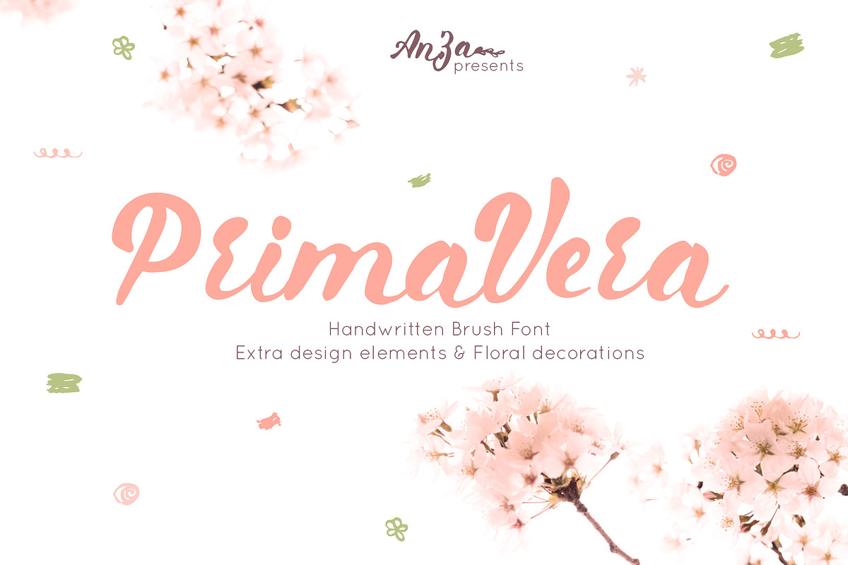 Primavera is handwritten brush font