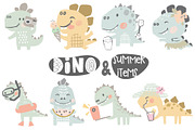 Dinosaurs on the beach. Kids vector, an Animal Illustration by MeadowFox (Thumbnail 2 of 10)