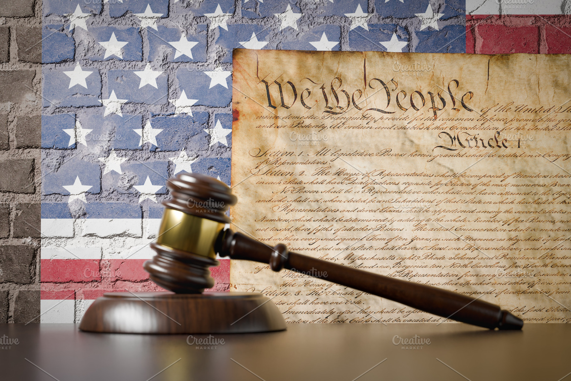 Constitution American Flag and Gavel, a Business Photo by Andy Dean Photography