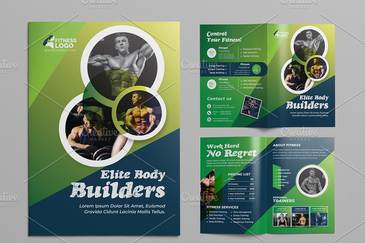 Fitness Plan Bifold Brochure, a Brochure Template by Cristal Pioneer (Photo 1 of 4)