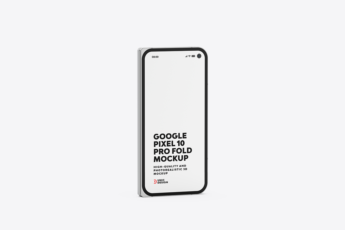 Google Pixel 10 Pro Fold Mockup, an Android Mockup by UnicDesign (Photo 3 of 13)