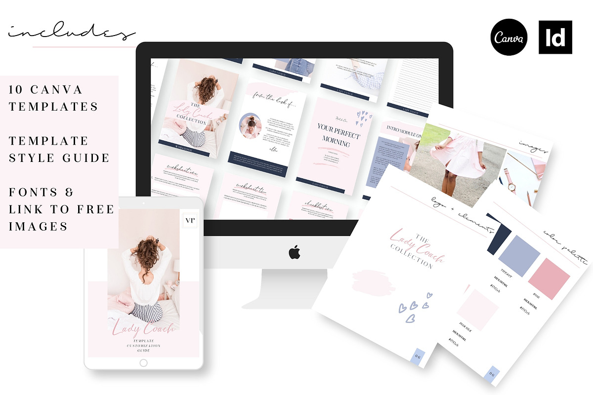 Lady Coach Workbook Canva Indesign, a Magazine Template by VanessaRyan.co (Photo 1 of 4)