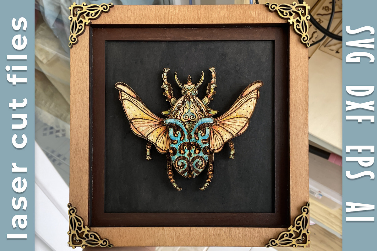 DIY Beetle Wall Art Insect Laser Cut, an Illustration by Bubert Art (Photo 1 of 9)