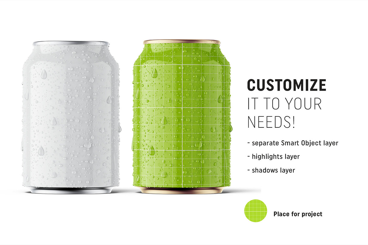 Beer can mockup 330ml, a Packaging Mockup by Smarty Mockups (Photo 2 of 5)