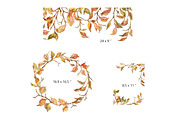 Watercolor Autumn Branches & Leaves, an Illustration by GraphicsDish (Thumbnail 3 of 4)