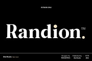 Randion, a Serif Font by StudioRhd (Thumbnail 1 of 14)