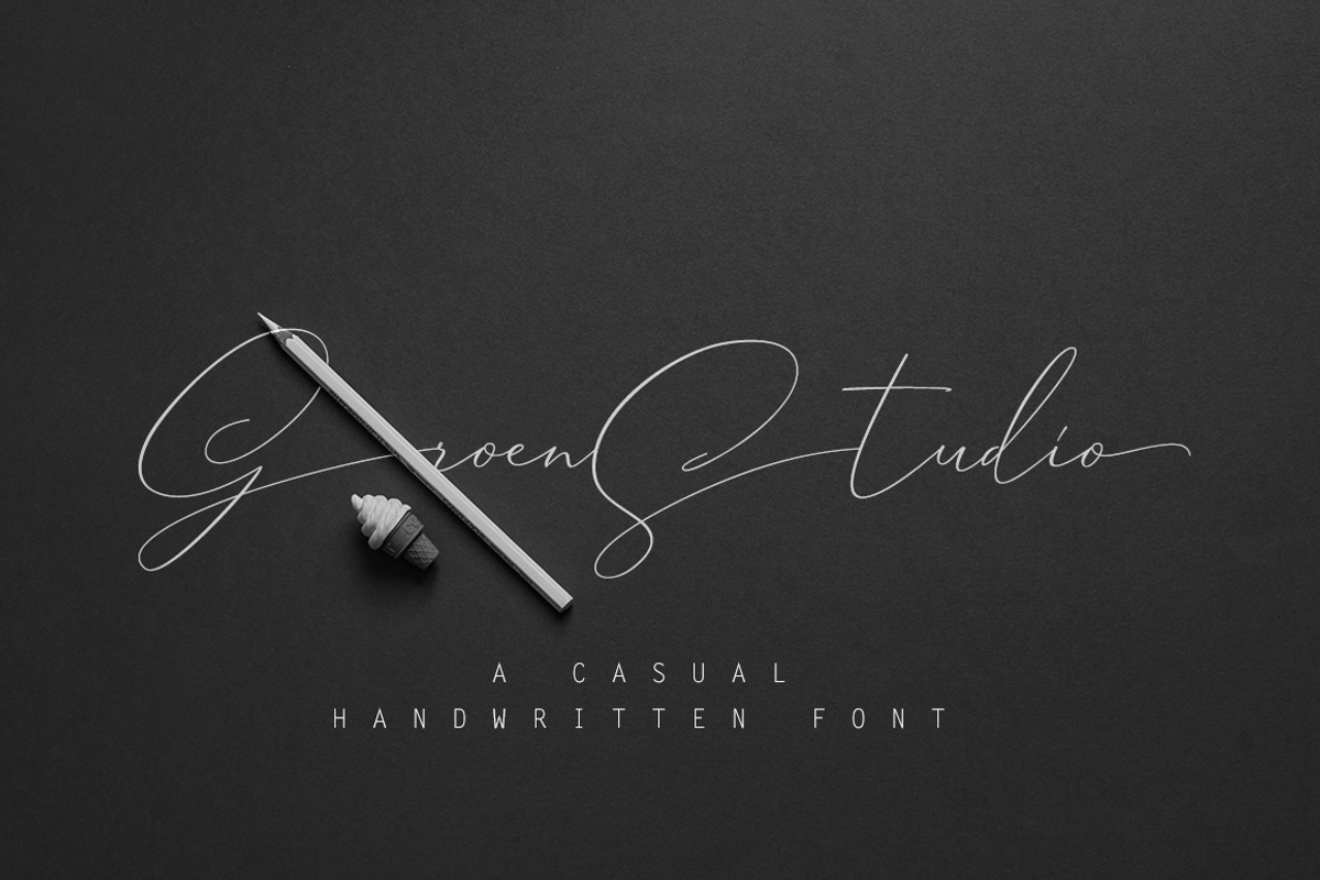 Groen Studio(Black Friday Sale), a Script Font by groens (Photo 1 of 7)