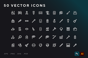 Cosmetics icons, an Outline Icon by Wencory