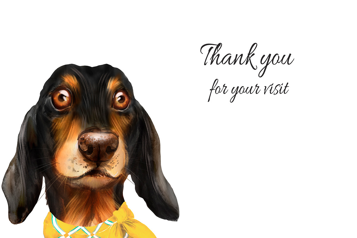 Dachshund dog watercolor clipart., an Illustration by SavinV (Photo 7 of 7)