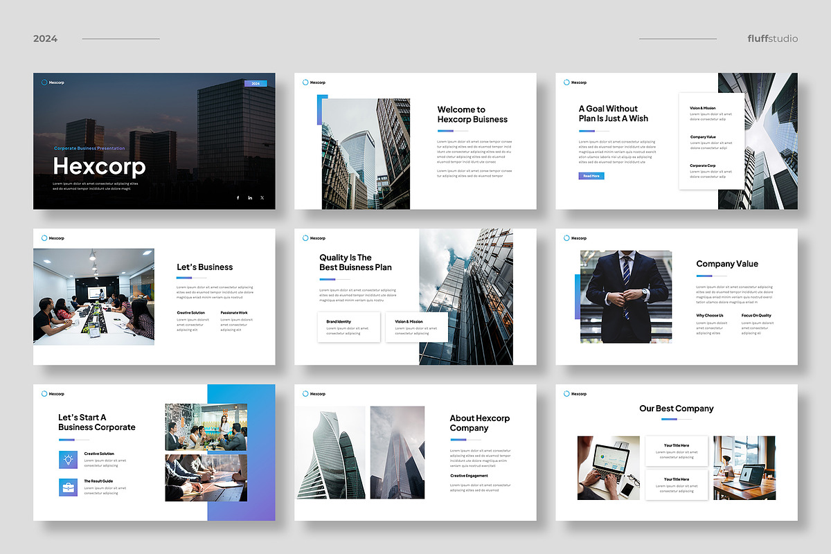 Corporate Business Google Slides, a Presentation Template by fluffstudio (Photo 2 of 5)