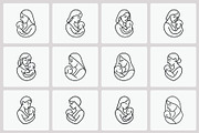 Motherhood babyline art logo bundle, a Branding & Logo Template by Vectorium Studio (Thumbnail 1 of 2)