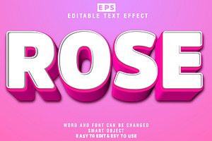 Vector Rose 3d Editable Text Effect