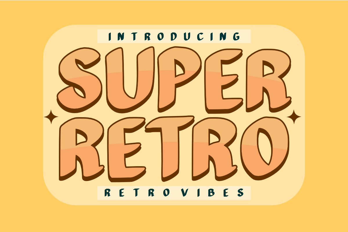 Super Retro - Groovy Vintage Font, a Sans Serif Font by KiddoGlyphs Studio (Photo 1 of 3)