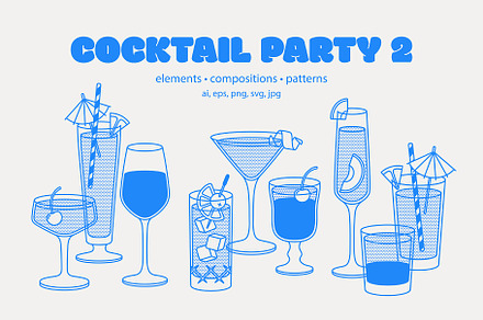 Cocktail Party 2, a Food Illustration by Sweet Corner