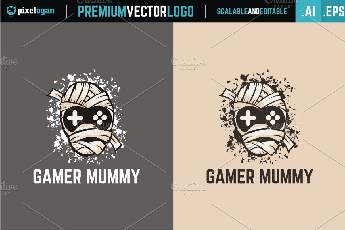 Gamer Mummy Logo, a Branding & Logo Template by pixelogan (Photo 2 of 3)