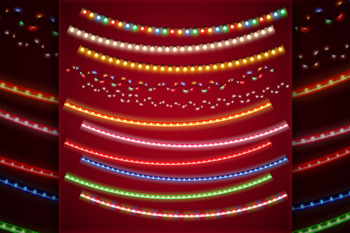 Christmas Lights Decorations Set, a Decorative Illustration by Voysla's Shop (Photo 7 of 12)