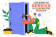 9 Locksmith Service Illustration, a Work Illustration by denayunebgt (Thumbnail 1 of 3)