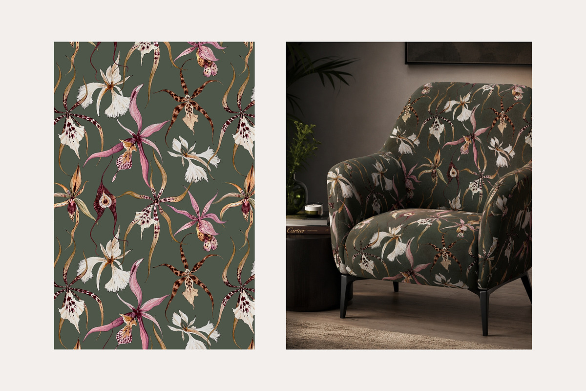 Orchid Herbarium Pattern Collection, a Pattern Graphic by SurfaceStories (Photo 3 of 12)