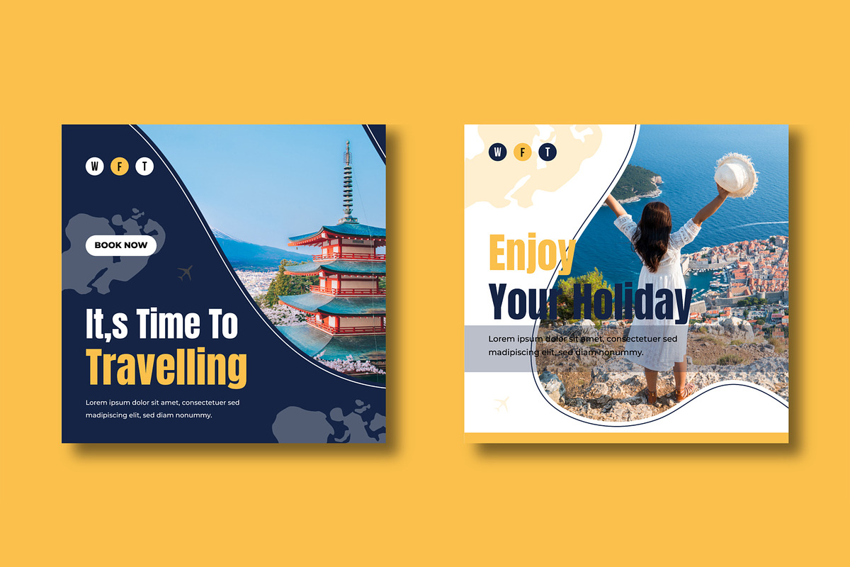 Travel Social Media Post Template, a Social Media Template by MightyDesign (Photo 4 of 8)