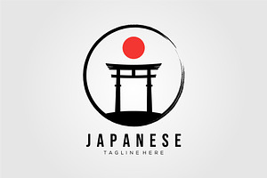 torii japanese zen logo vector