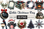 Gothic Christmas Day Clipart Bundle, an Illustration by Black Bird Studio (Thumbnail 1 of 6)
