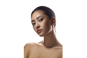 Asian Woman Beauty Face Closeup