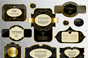 Retro black gold labels set 1, a Decorative Illustration by Merfin (Thumbnail 10 of 10)