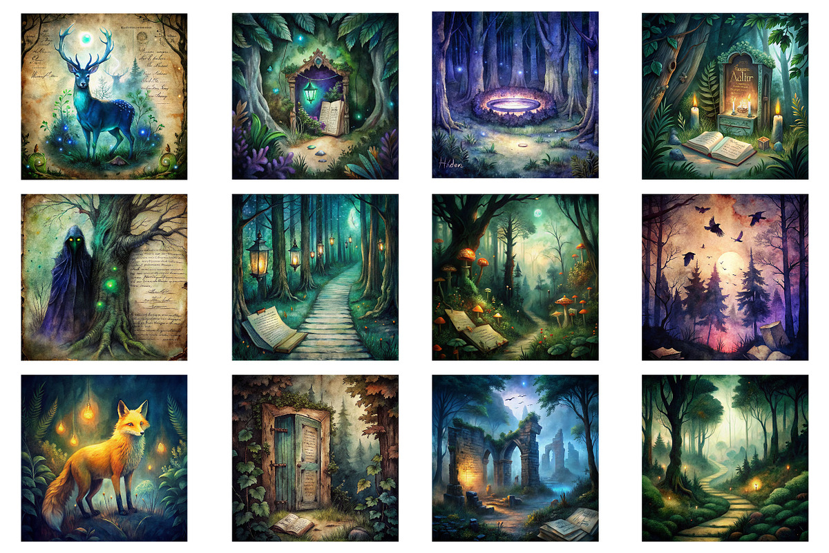 Fantasy Dark Forest Digital Papers, a Background Photo by Wow Magic (Photo 2 of 2)
